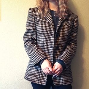 80's Vintage Houndstooth Evan Picone Blazer